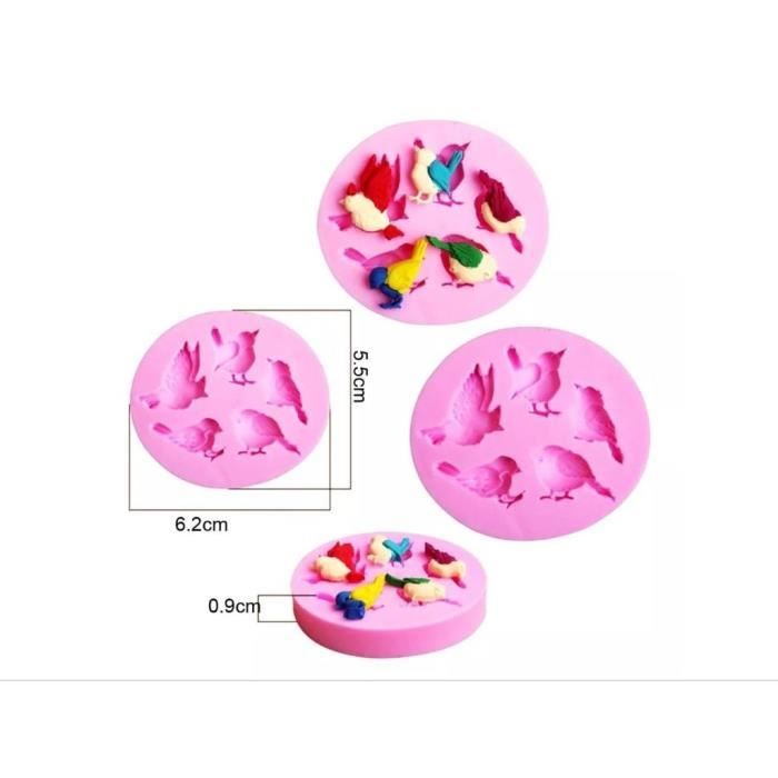 moule silicone 3d oiseaux differents patisserie g