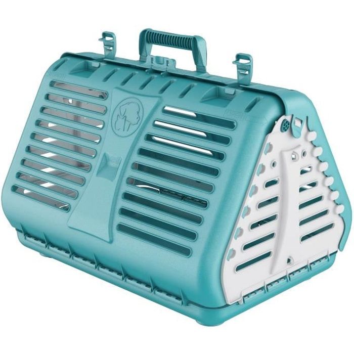 M-PETS Caisse de transport pliable - Bleu - Pour chat et petit chien