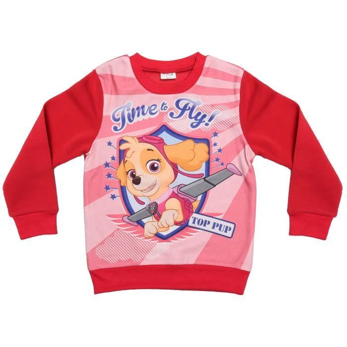 PAT'PATROUILLE Sweat Rouge Enfant Fille