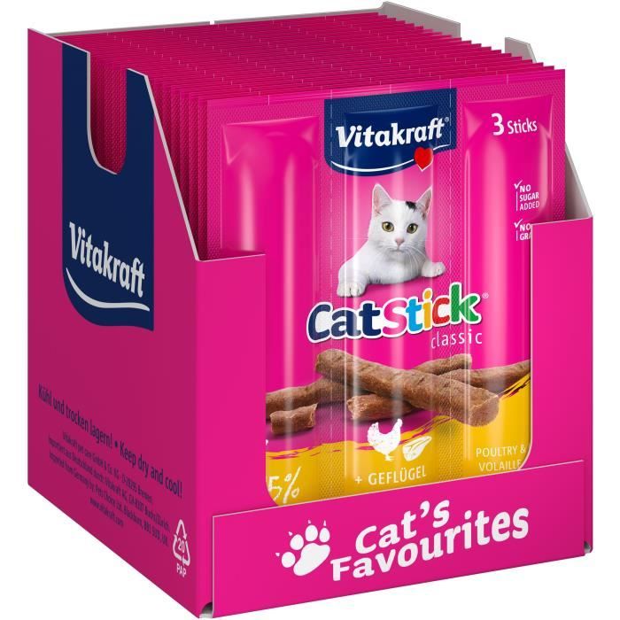 VITAKRAFT Cat Stick mini P/3 - Volaille et Foie - Pour chat