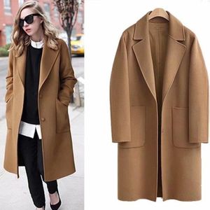 Long Manteau Vintage Laine Taille Couleur Unie Plus En Zdqdxr