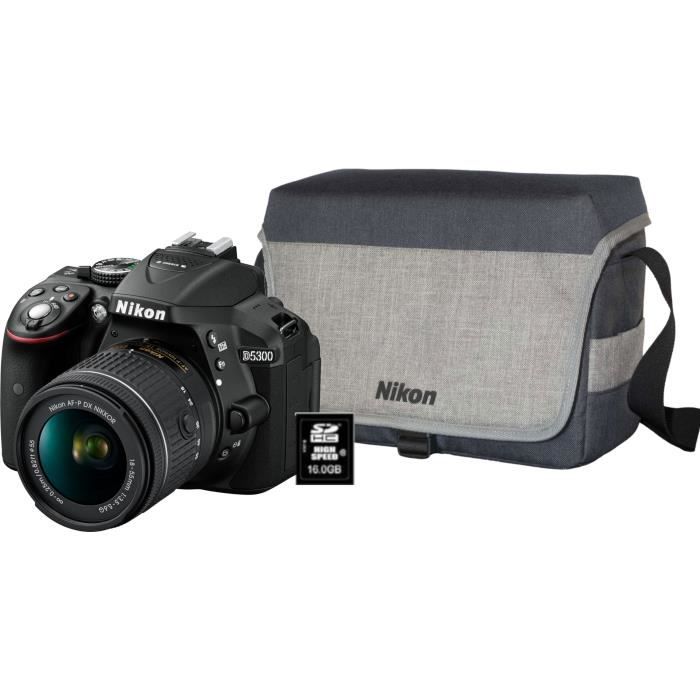 NIKON D5300 Appareil photo Reflex + Objectif AF-P DX NIKKOR 18-55 + Sacoche + SD 16Go