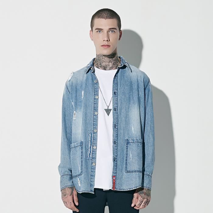 Chemise en jean sans manche - Achat / Vente pas cher