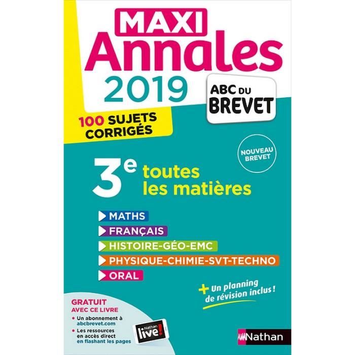 Maxi Annales 2019 Abc Du Brevet Toutes Les Matieres - 