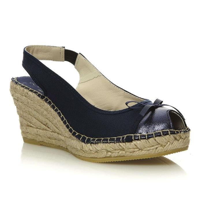 espadrilles compensées bleu marine