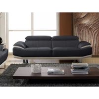 CANAPÉ - SOFA - DIVAN Canapé 3 places en cuir supérieur noir et beige OS CANAPÉ - SOFA - DIVAN Canapé 3 places en cuir supérieur noir et beige OS