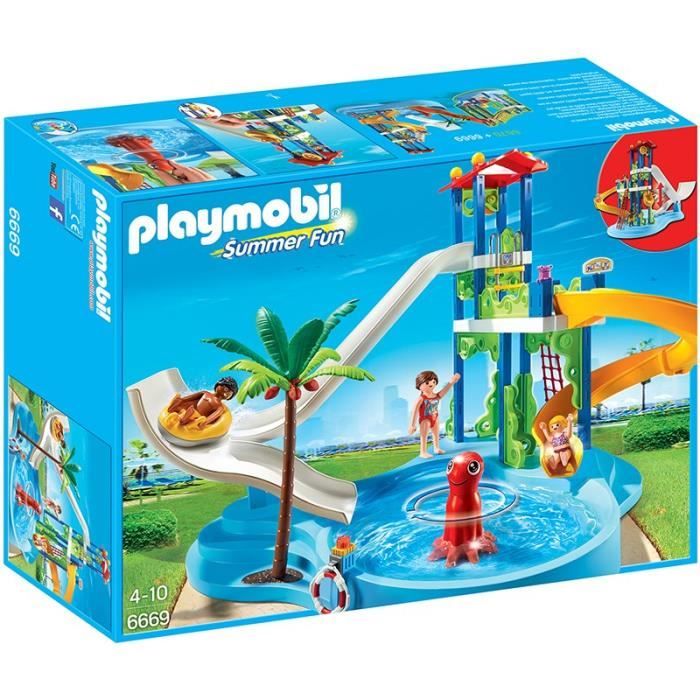 PLAYMOBIL 6669 Parc aquatique - Piscine avec toboggans géants