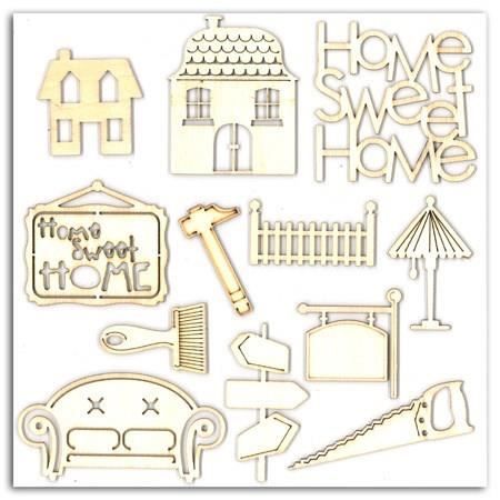 TOGA Pack de 12 Formes Bois Home