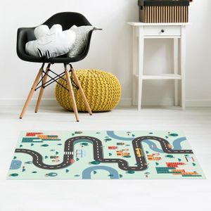 TAPIS Tapis vinyle Enfant - Motif circuit Gris - 66 x 95 TAPIS Tapis vinyle Enfant - Motif circuit Gris - 66 x 95