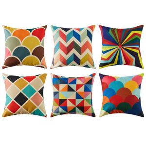 HOUSSE DE COUSSIN Top Finel 6 Pcs Housses de Coussin Multicolores Gé