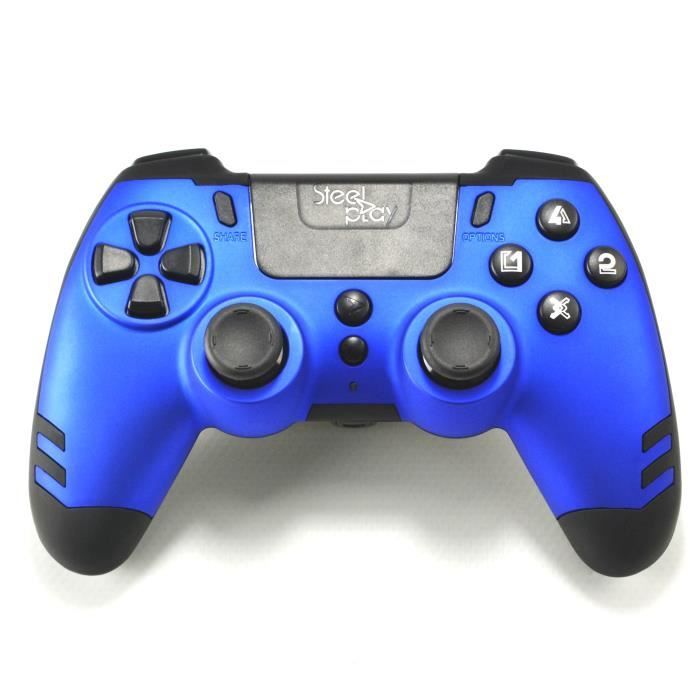 Manette sans fil SteelPlay Metaltech Bleue pour PS4