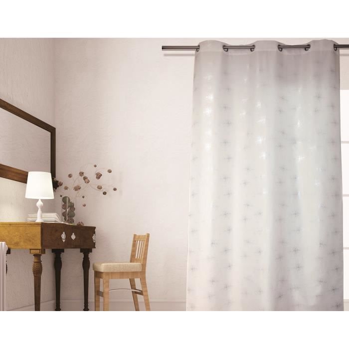 SOLEIL D'OCRE Rideau à Œillets Strass 140x240 cm blanc