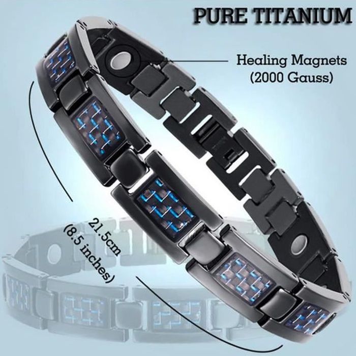 bracelet homme en titane incrustation carbone aimant de 2000g magnetique bracelet homme en titane incrustation carbone aimant de 2000g magnetique