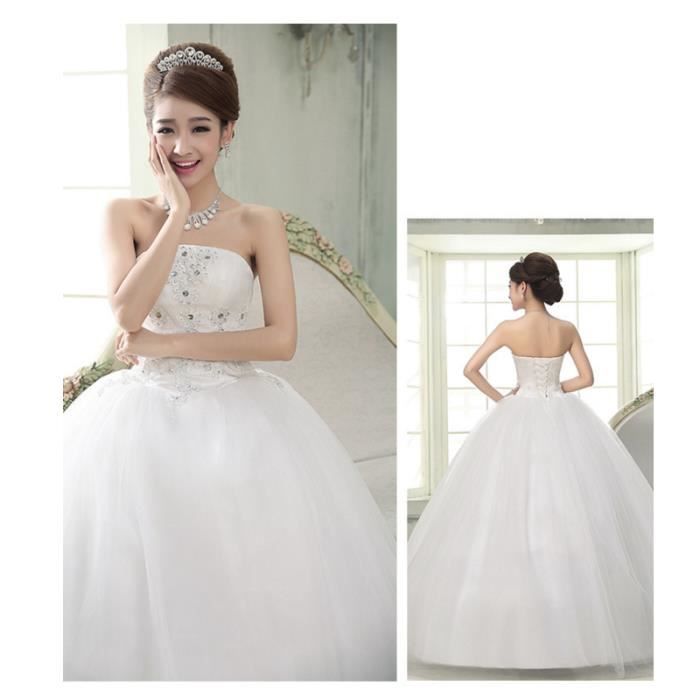 les femmes de couleur blanche robe de mariée jupe