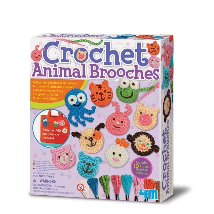 4M CREA Kit crochet broches - Forme d'animaux