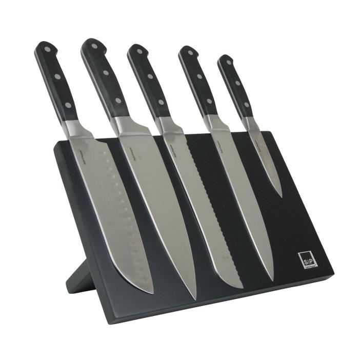 SP Bloc couteau magnétique Blade - 6 pièces - Noir