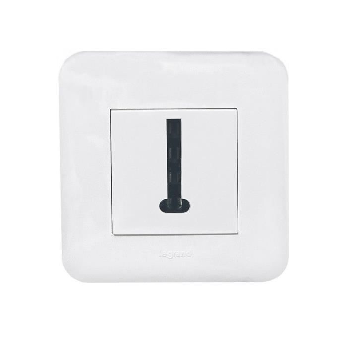 LEGRAND Prise téléphone Mosaic avec plaque 8 contacts en T blanc