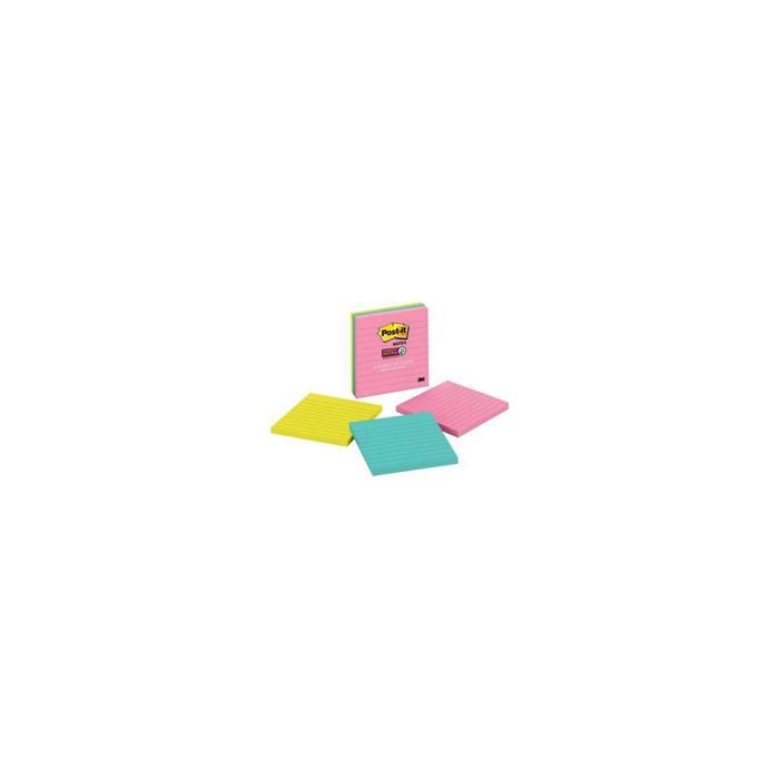 POST-IT Lot de 3 bloc-notes Super Sticky - Collection Miami