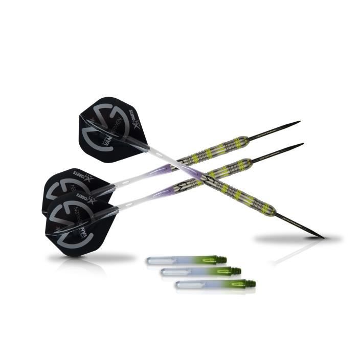 XQ Max Fléchettes de 21 grammes Michael van Gerwen Mighty Generation II - 90% tungstène - Pointe acier