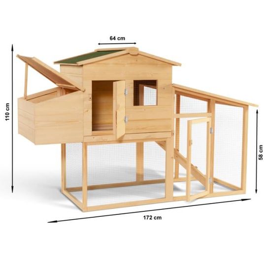 Poulailler Avec Pondoir Clapier En Bois