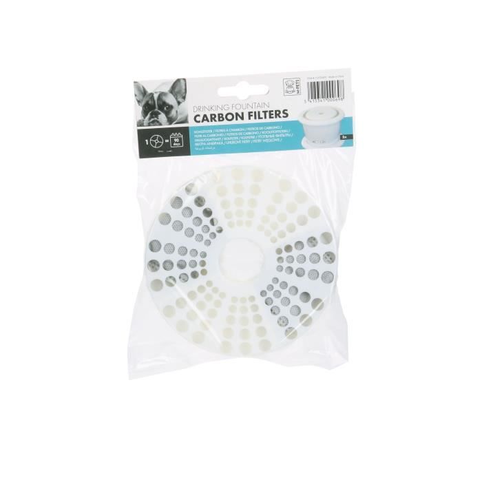 MPETS Filtre à carbone FOUNTAIN FILTER - Pour chien et chat - 2 pièces - Blanc