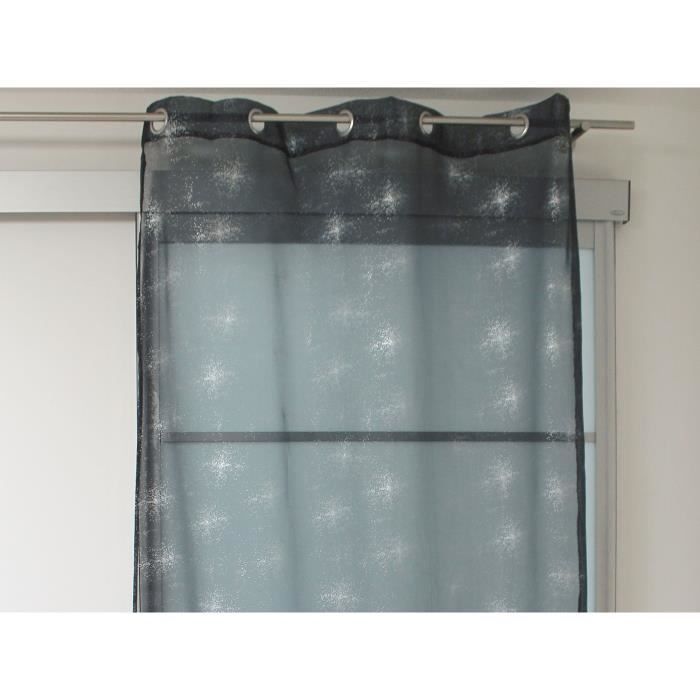 SOLEIL D'OCRE Voilage à Œillets Strass 140x240 cm noir