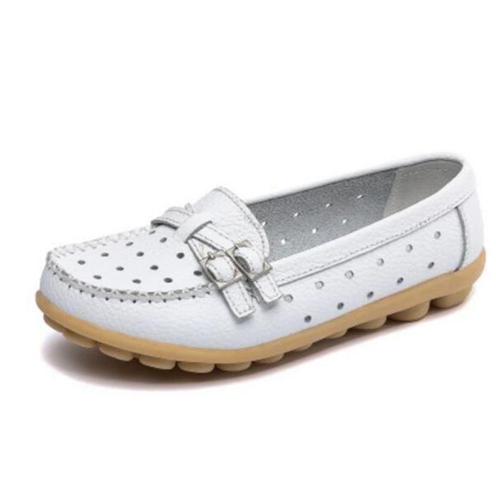 orange Loafer Moccasin Haut Femme rouge Mode jaune Chaussures Grande En Taille Qualité Nouvelle Femmes Marque Chaussure De Blanc noir Luxe Respirant Cuir q4R7wrq