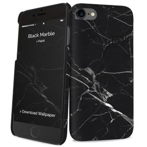 I-PAINT Coque pour iPhone 7 - Marbre noir