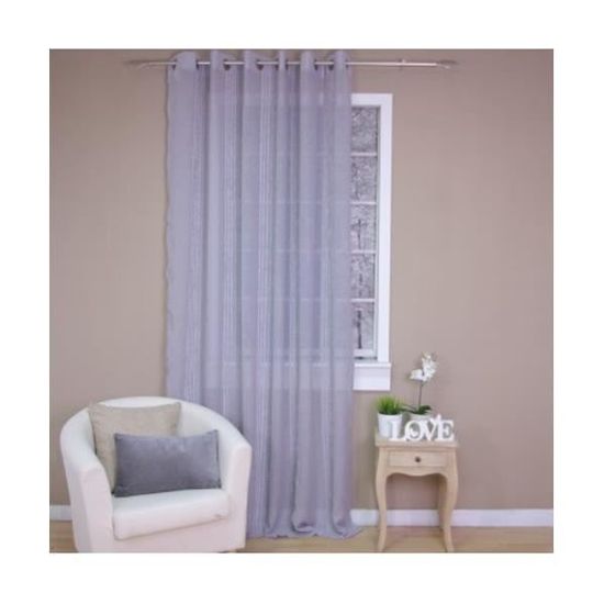 Rideau à œillets GRIS LILLE - Achat / Vente rideau - Cdiscount Rideau à œillets GRIS LILLE - Achat / Vente rideau - Cdiscount