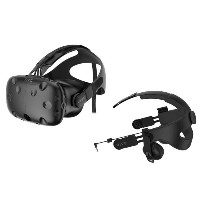 HTC VIVE Casque de réalité virtuelle + Serre-tête Audio Vive Premium + 2 mois d'abonnement à Viveport