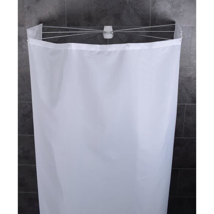 Cabine de douche pliable Ombrella Madison avec rideau de douche - Blanc