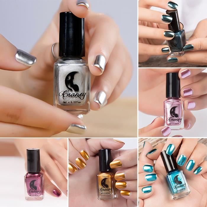 VERNIS A ONGLES Femmes Mode Metallic Magic Mirror Chrome Effet Nai