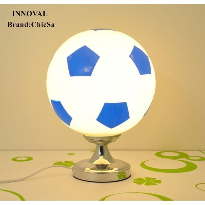 Créatif D'enfant Lampe Lampes À Chevet Bleu Billes De Mignonne Football Table Verre Chambre Mode Led QtCrBhdoxs
