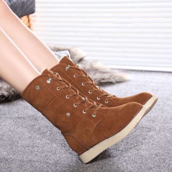 Neige Chaud Rouge jaune Suede Femmes gris Cheville Hiver Sandales Chaussures paissir kaki Femmes noir Casual Daim Bottes Chevill ROw006gxn