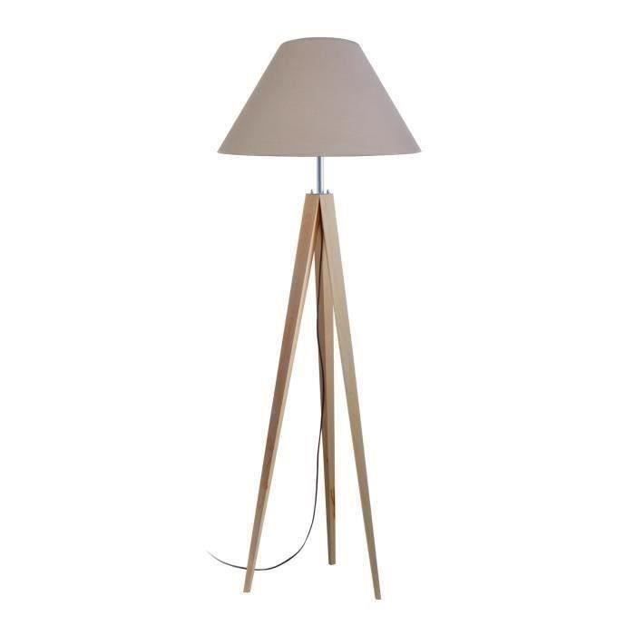 IDUN Abat-jour conique en coton pour lampadaire trépied 50x20x50 cm taupe