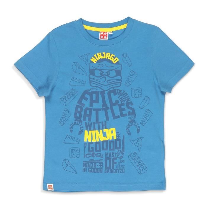 LEGO NINJAGO Tee-Shirt Bleu Enfant Garçon Sérigraphie