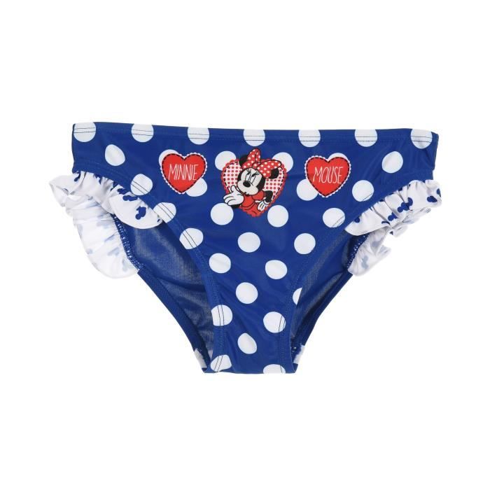 MINNIE Slip de Bain Bleu Sérigraphié Enfant Fille