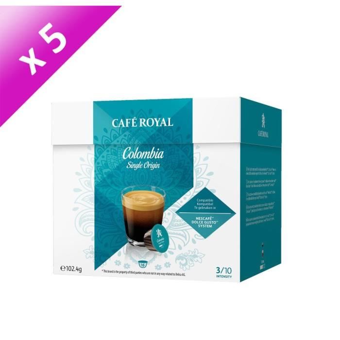 80 capsules CAFÉ ROYAL de café Single Origine Colombie 100% Arabica