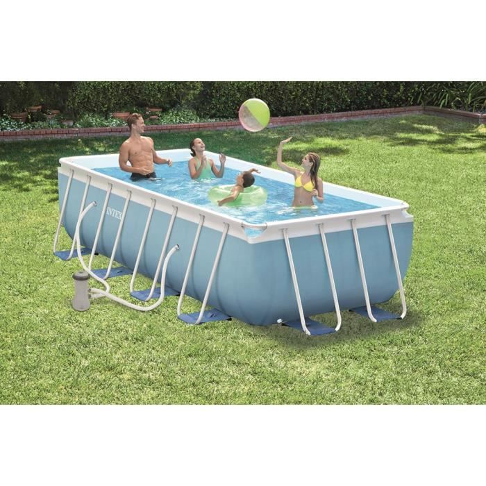 INTEX Kit Piscine rectangulaire tubulaire - 4 x 2 x 1 m