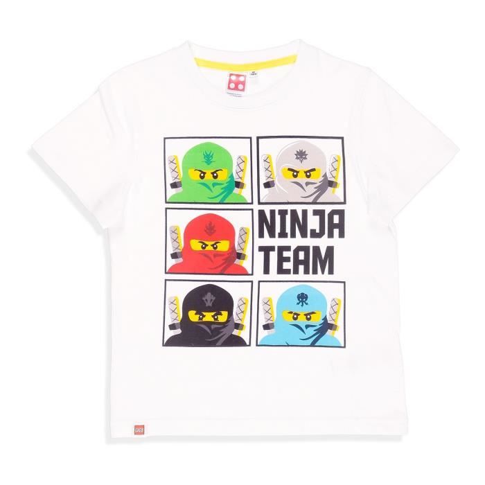 LEGO NINJAGO Tee-Shirt Blanc Enfant Garçon Sérigraphie