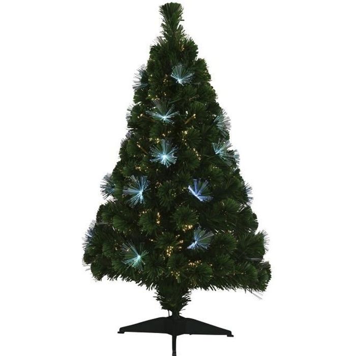 Sapin de Noel artificiel Fibre optique Los Angeles 45 LED 125 branches 120 cm