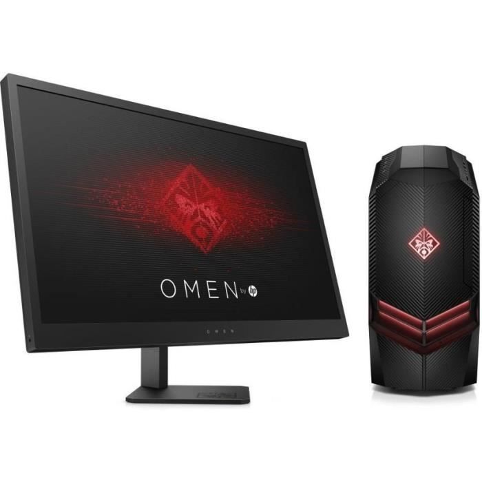 HP PC de Bureau Gamer Omen 880096nf - RAM 8Go - AMD RYZEN 7 1700 - NVIDIA GTX 1050 - Stockage 1To + Ecran Omen 25\