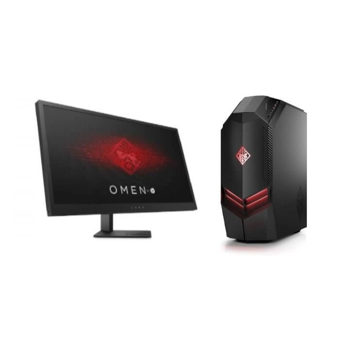 HP PC de Bureau Omen Gamer 880-176nf - 8Go de Ram - i7-8700 - GeForce GTX 1060 - Stockage 1To + 256Go DD + Ecran HP Omen 25\