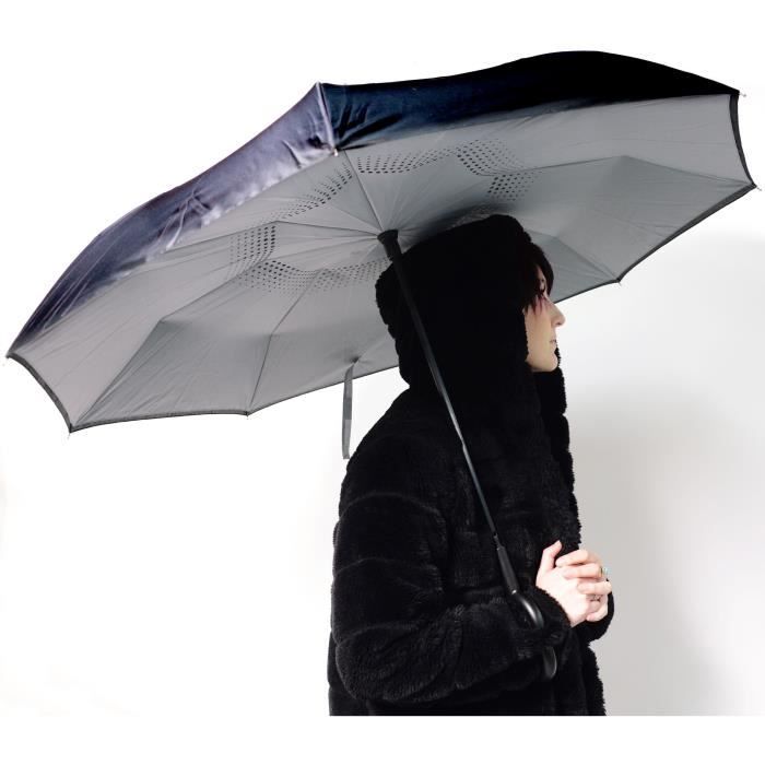 KINSTON Parapluie inversé Noir/Gris