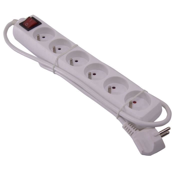 I-WATTS Bloc multiprise 6 prises avec interrupteur