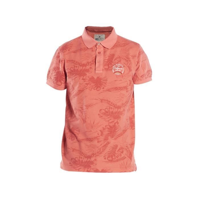 DEELUXE - BELLEZA Polo Rouge Manches Courtes Imprimé Tropical - Garçon