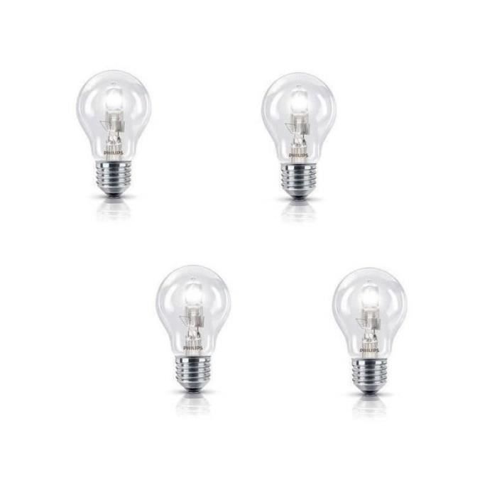 PHILIPS Lot de 4 ampoules Eco E27 28 W équivalent à 35 W