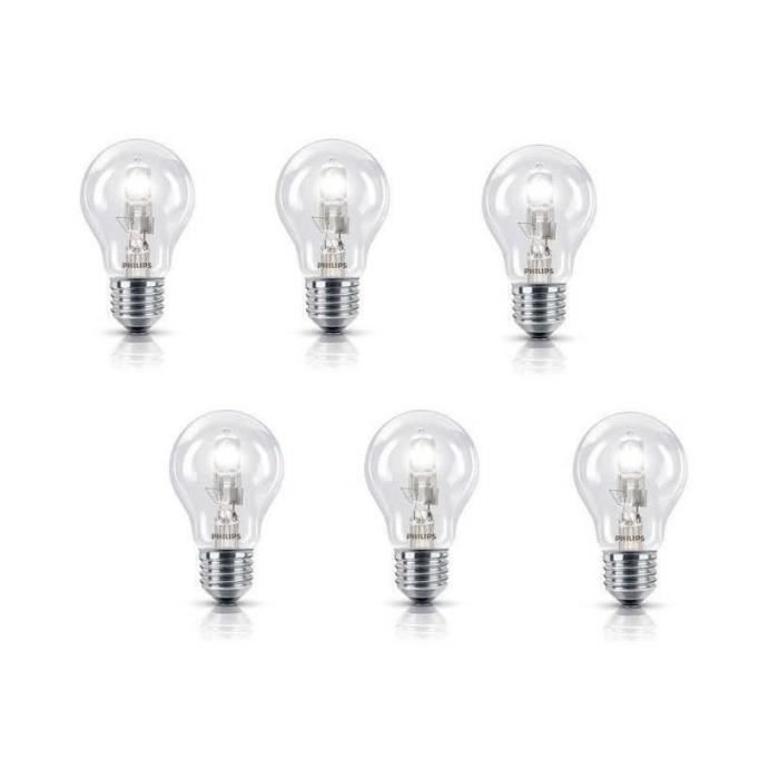 PHILIPS Lot de 6 ampoules Eco E27 28 W équivalent à 35 W