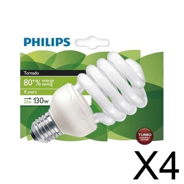 PHILIPS Lot de 4 Ampoules fluo-compacte 23W E27