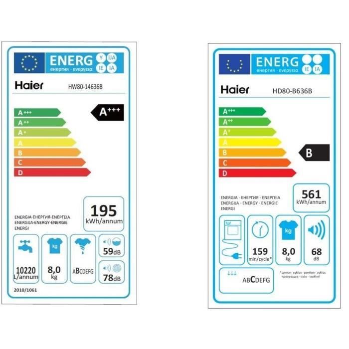 PACK LAVAGE  W836B-Lave linge frontal-8 Kg-14003